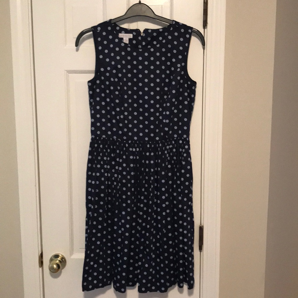 Polkadot navy and light blue dress
